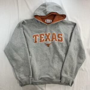 Texas Longhorns Hoodie Mens Large Gray Long Sleeve Pullover Sweatshirt